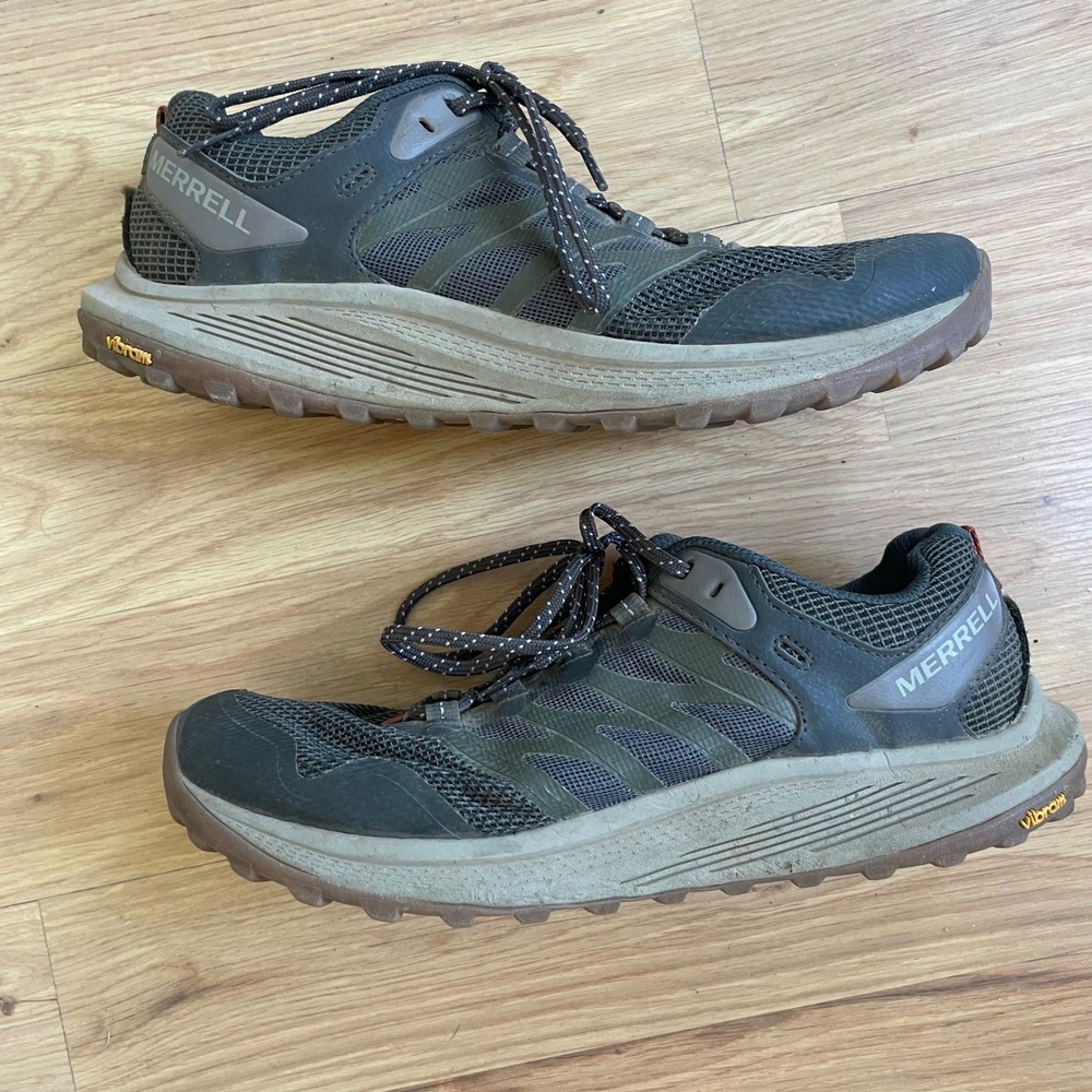 Merrell Nova 3 Trail Running Shoes Mens 9 US J067609 Hiking Olive Green Charcoal